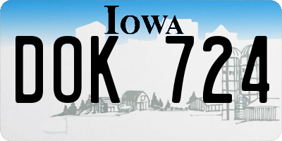 IA license plate DOK724