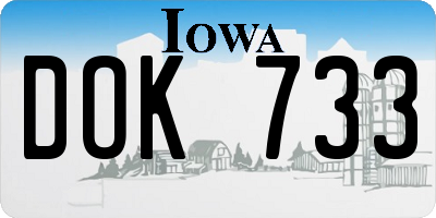 IA license plate DOK733