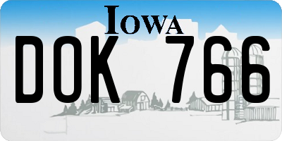 IA license plate DOK766