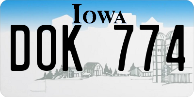 IA license plate DOK774