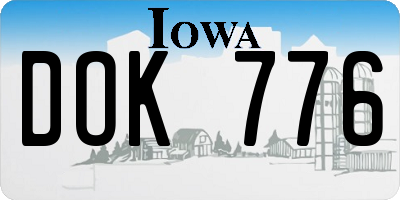 IA license plate DOK776