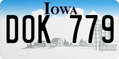 IA license plate DOK779