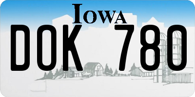 IA license plate DOK780