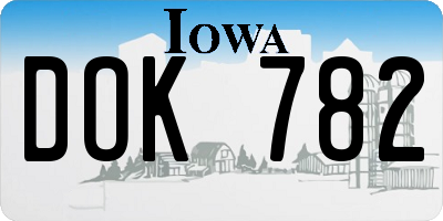 IA license plate DOK782