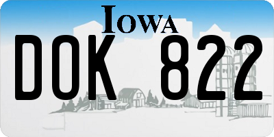 IA license plate DOK822