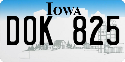 IA license plate DOK825