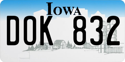 IA license plate DOK832