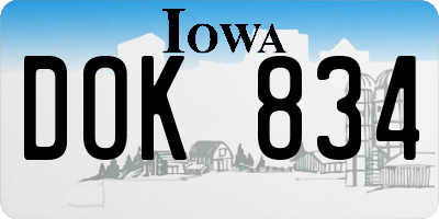 IA license plate DOK834