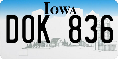IA license plate DOK836