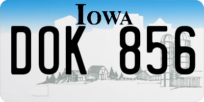 IA license plate DOK856