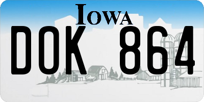 IA license plate DOK864