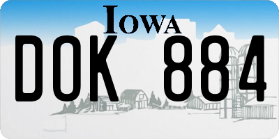 IA license plate DOK884