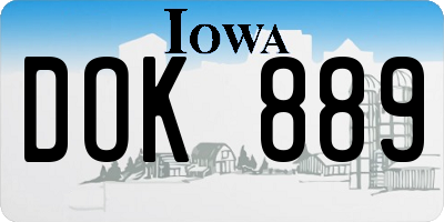 IA license plate DOK889