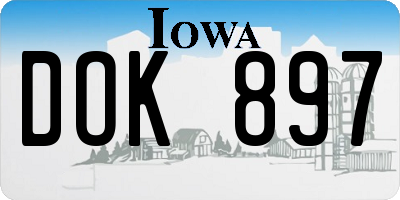 IA license plate DOK897