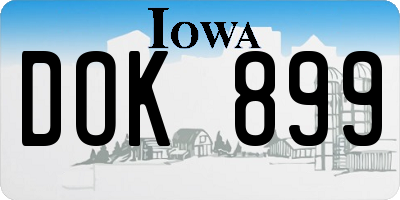 IA license plate DOK899