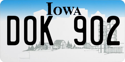 IA license plate DOK902