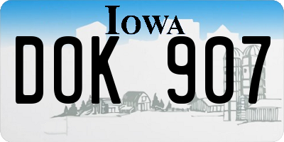 IA license plate DOK907