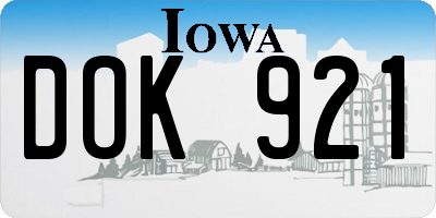 IA license plate DOK921