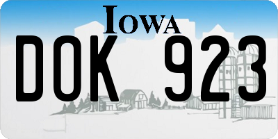 IA license plate DOK923