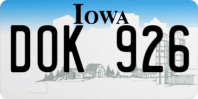IA license plate DOK926