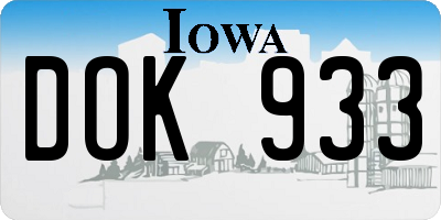 IA license plate DOK933