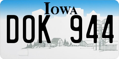 IA license plate DOK944