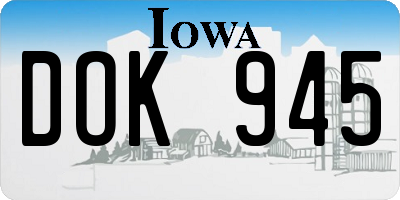 IA license plate DOK945