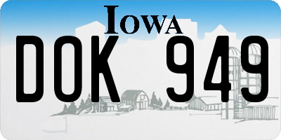 IA license plate DOK949