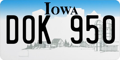 IA license plate DOK950