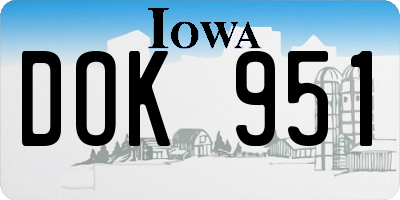 IA license plate DOK951