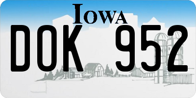 IA license plate DOK952