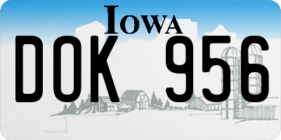 IA license plate DOK956
