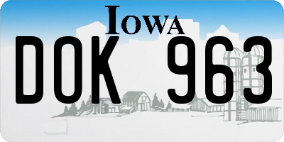 IA license plate DOK963