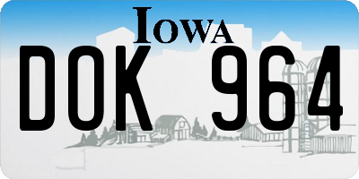 IA license plate DOK964