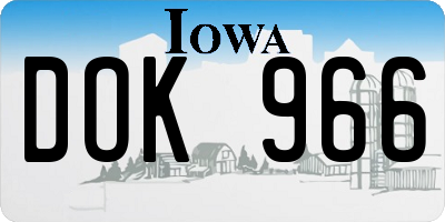 IA license plate DOK966