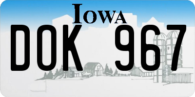 IA license plate DOK967