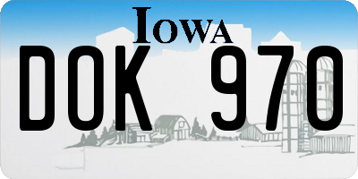 IA license plate DOK970