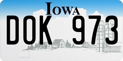 IA license plate DOK973