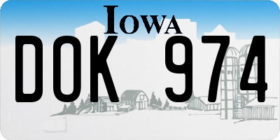 IA license plate DOK974
