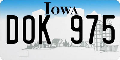 IA license plate DOK975