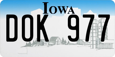 IA license plate DOK977