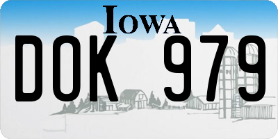 IA license plate DOK979