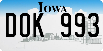 IA license plate DOK993