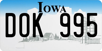 IA license plate DOK995
