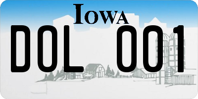 IA license plate DOL001