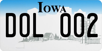 IA license plate DOL002