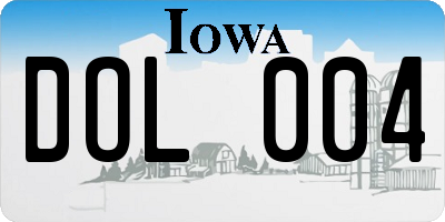 IA license plate DOL004