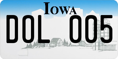IA license plate DOL005