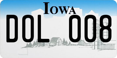 IA license plate DOL008