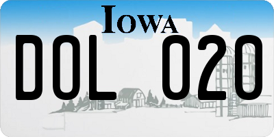 IA license plate DOL020